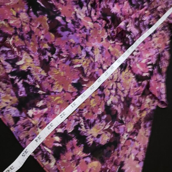 NEW VERO MODA‎ Britt Ruffle Long Sleeve Dress in Black/Purple Multi, Size M - Picture 14 of 14